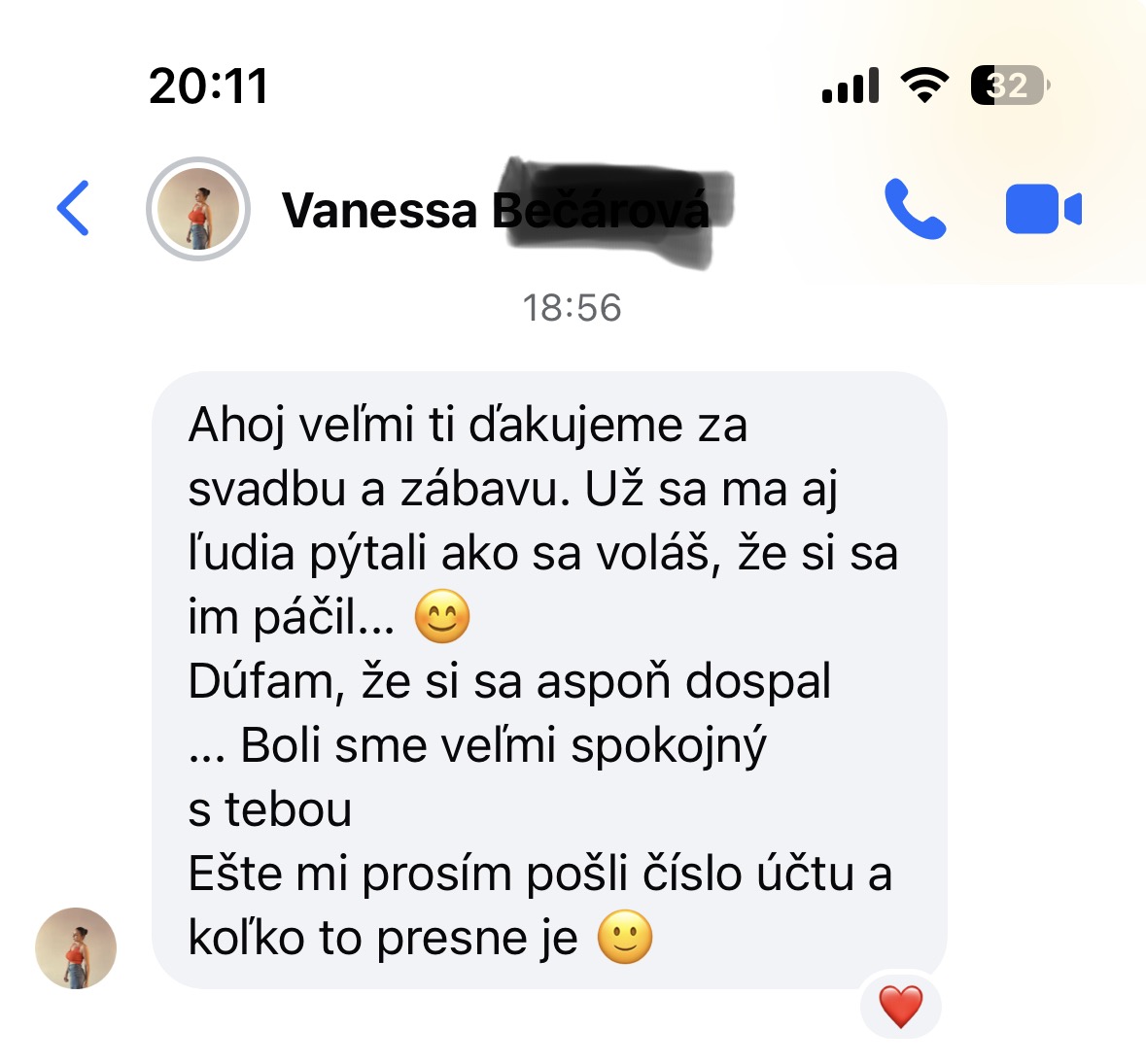 Správa od klienta 10