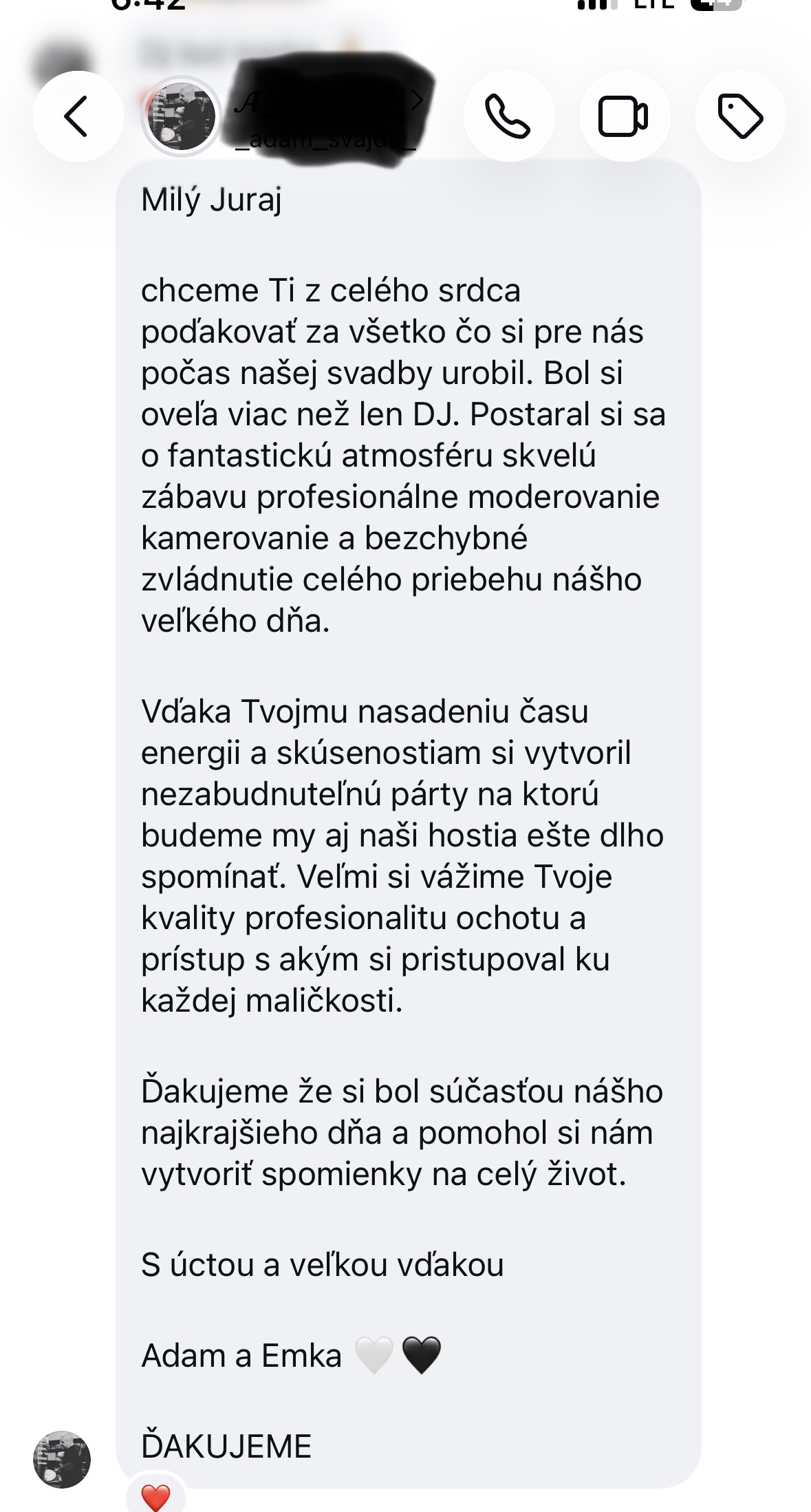 Správa od klienta 12