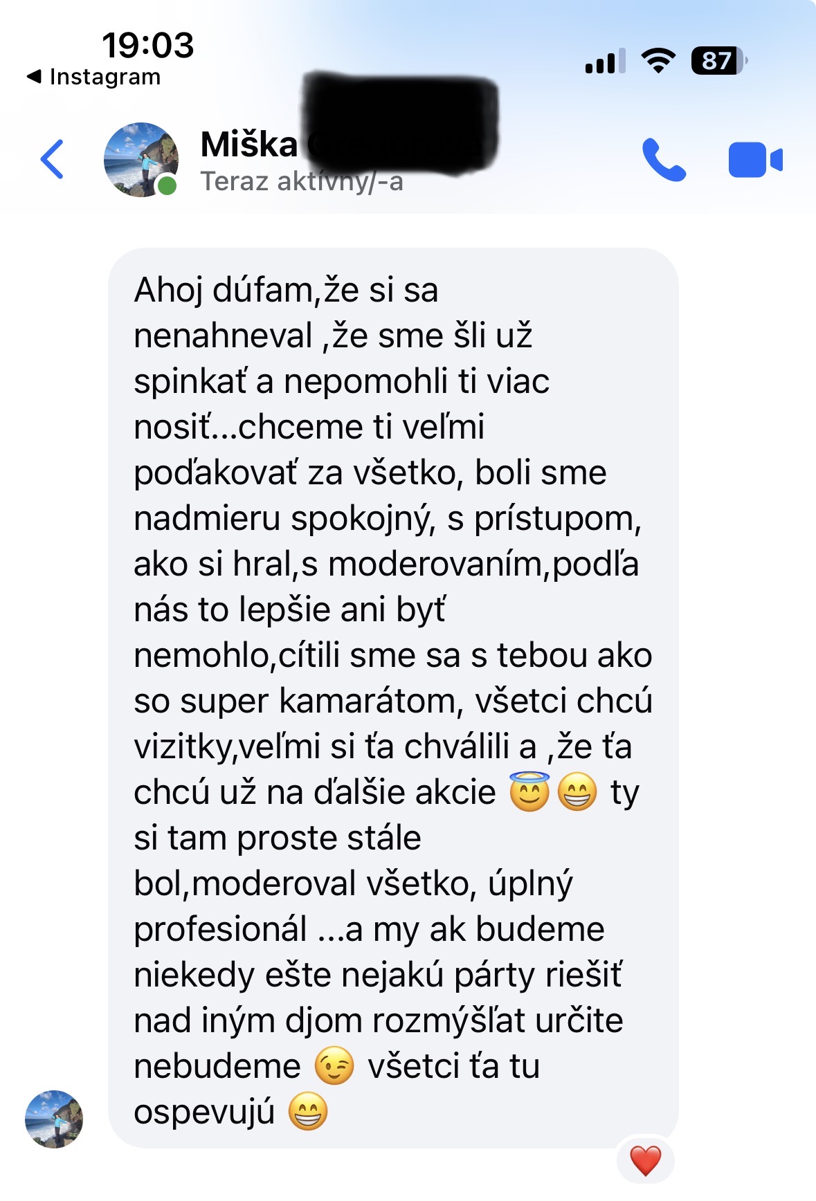 Správa od klienta 13